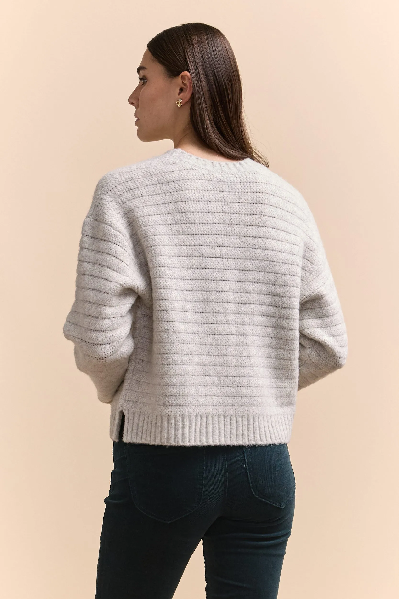 Crew neck pointelle sweater sold by Tristan Style product image thumbnail 3