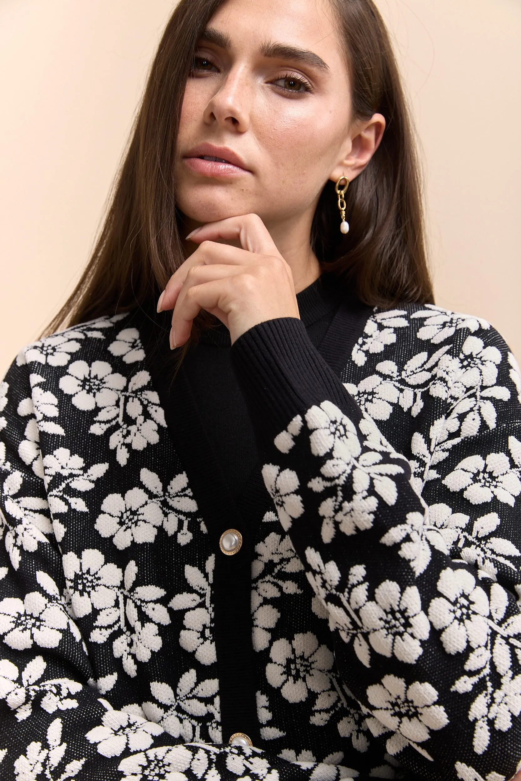 Cardigan with flowers design sold by Tristan Style product image thumbnail 4