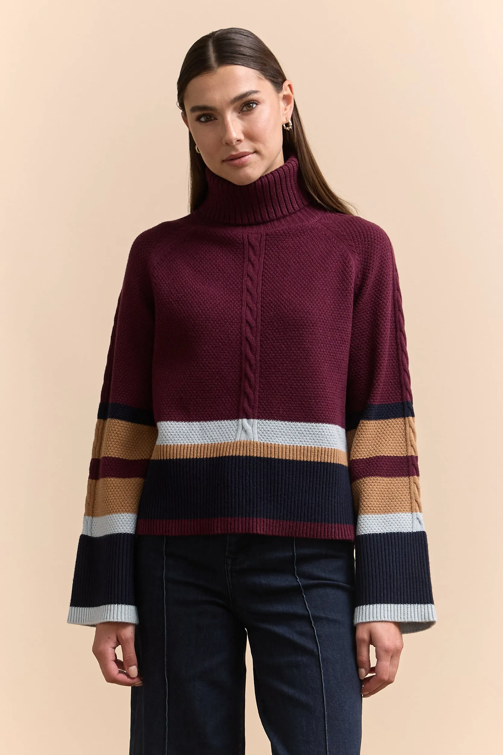 Striped Raglan sleeve sweater sold by Tristan Style product image thumbnail 2