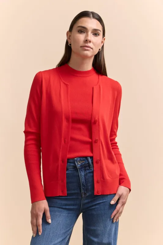 Light weight cardigan with rib sleeves sold by Tristan Style