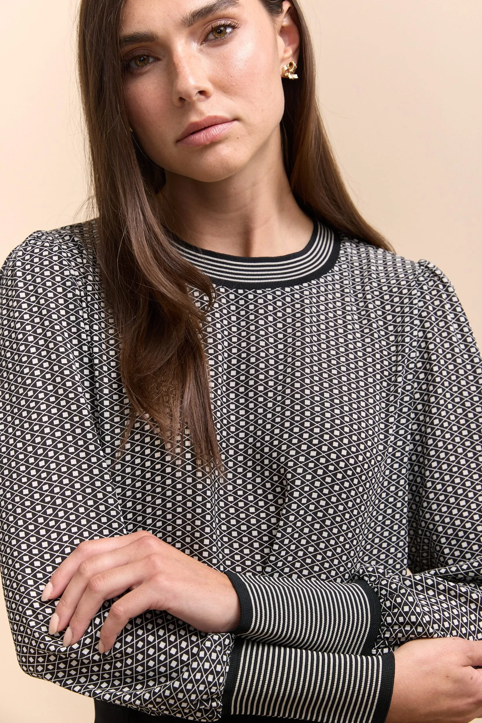 Printed blouse with puffy sleeves sold by Tristan Style product image thumbnail 4