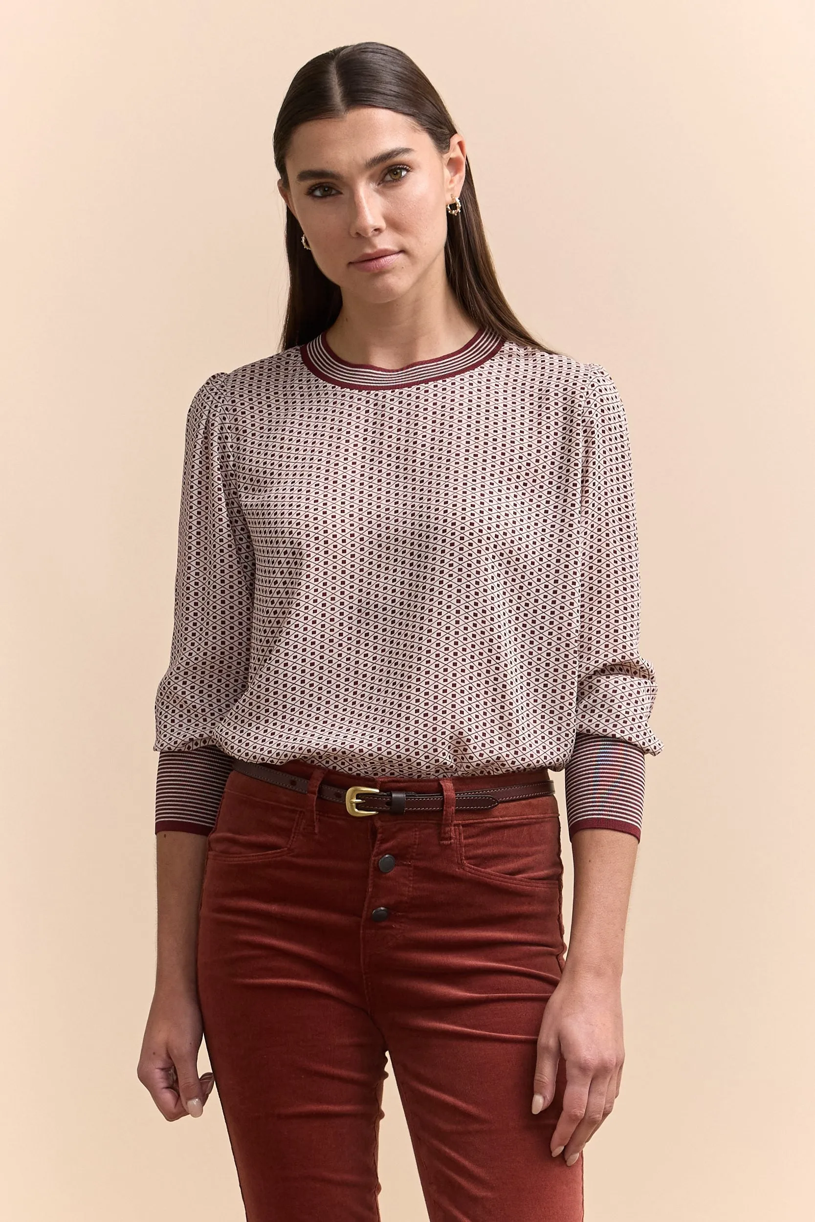 Printed blouse with puffy sleeves sold by Tristan Style product image thumbnail 2