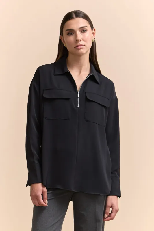 Oversized blouse with zipper sold by Tristan Style