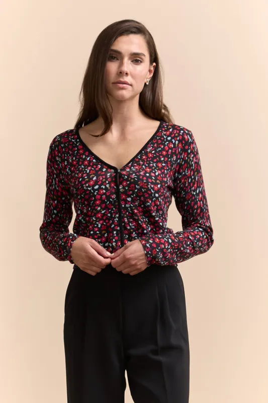 Cropped sweater with wide neckline sold by Tristan Style