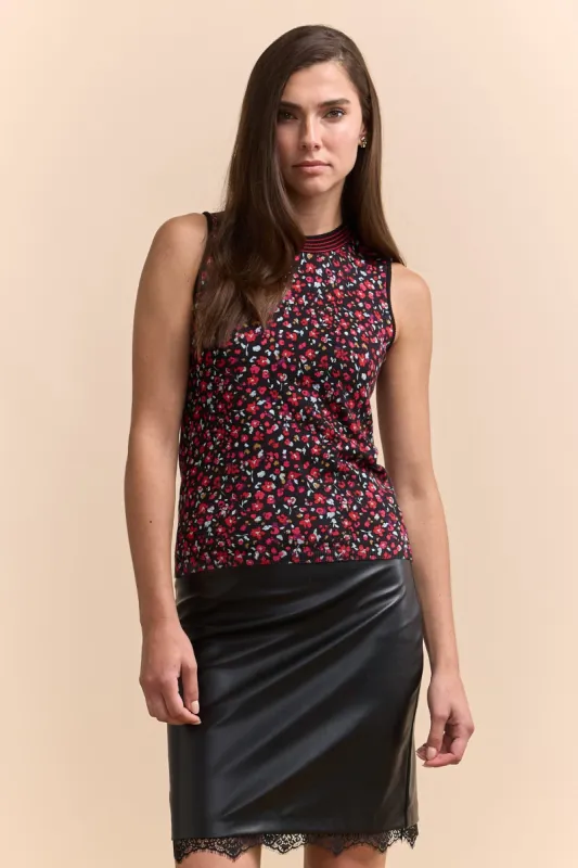 Printed sleeveless top sold by Tristan Style