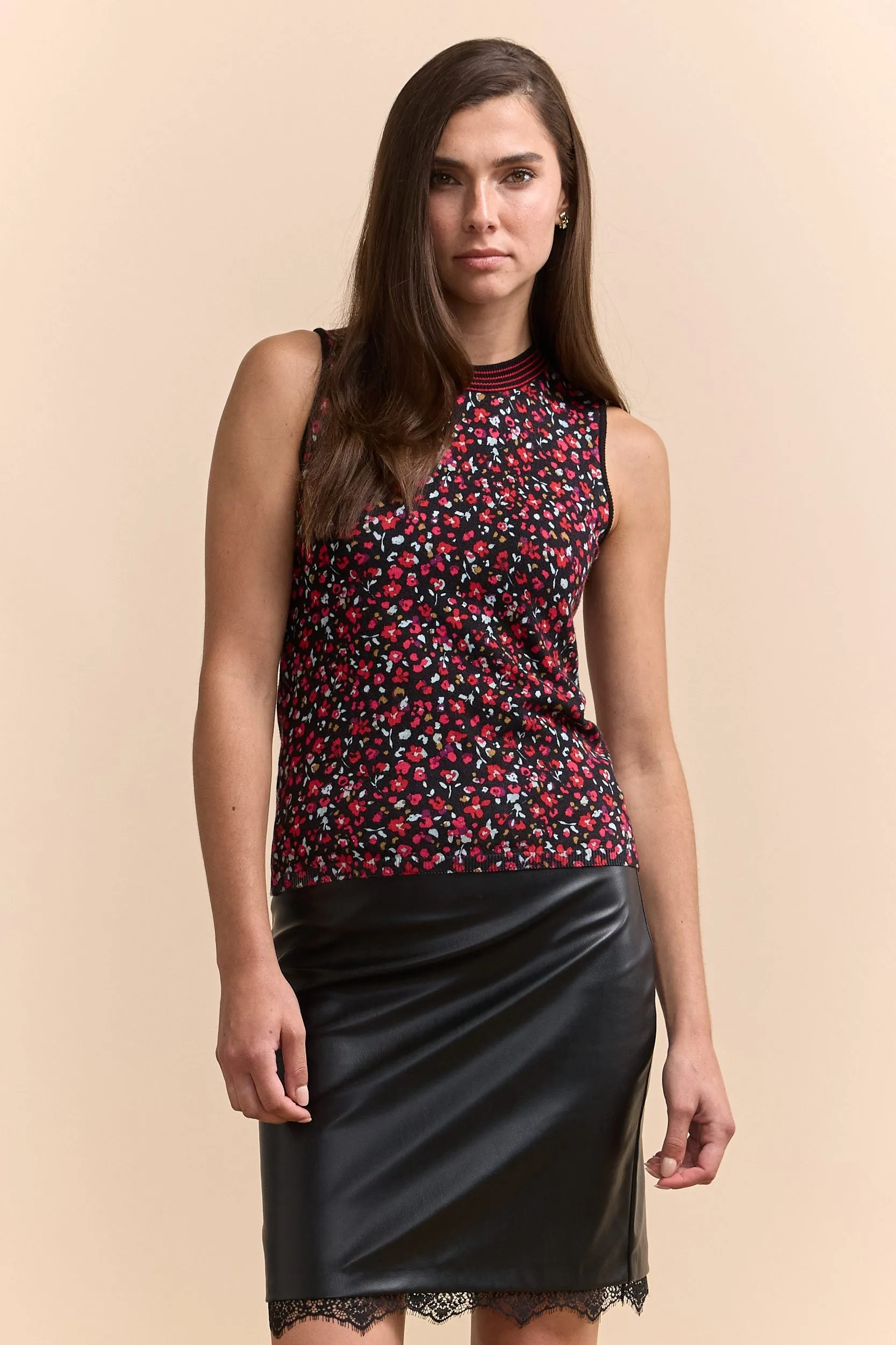 Printed sleeveless top sold by Tristan Style
