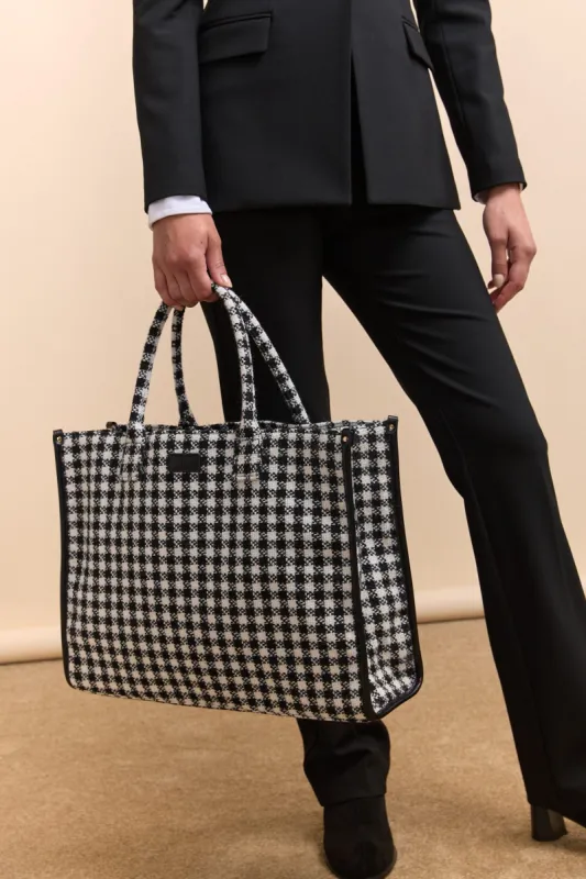Houndstooth tote bag sold by Tristan Style