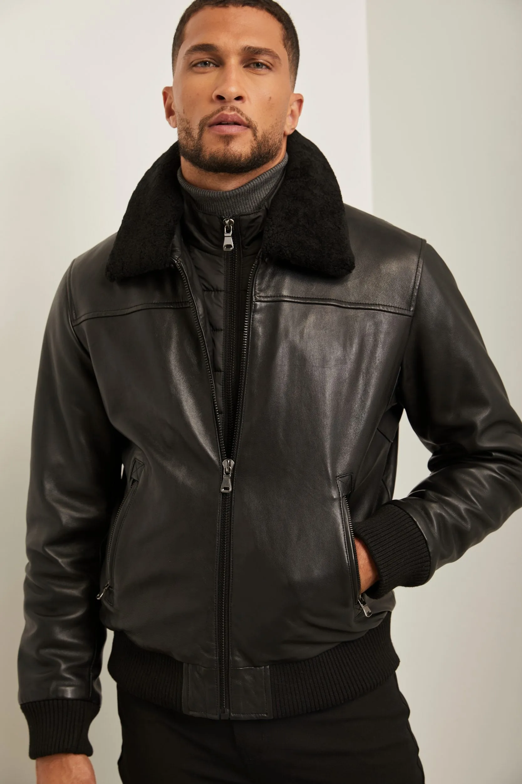 Aviator Leather Jacket sold by Tristan Style product image thumbnail 5