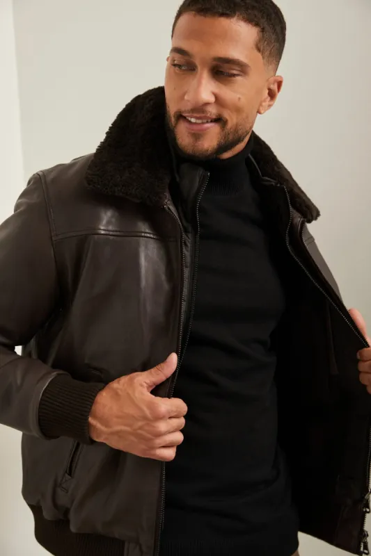 Aviator Leather Jacket sold by Tristan Style