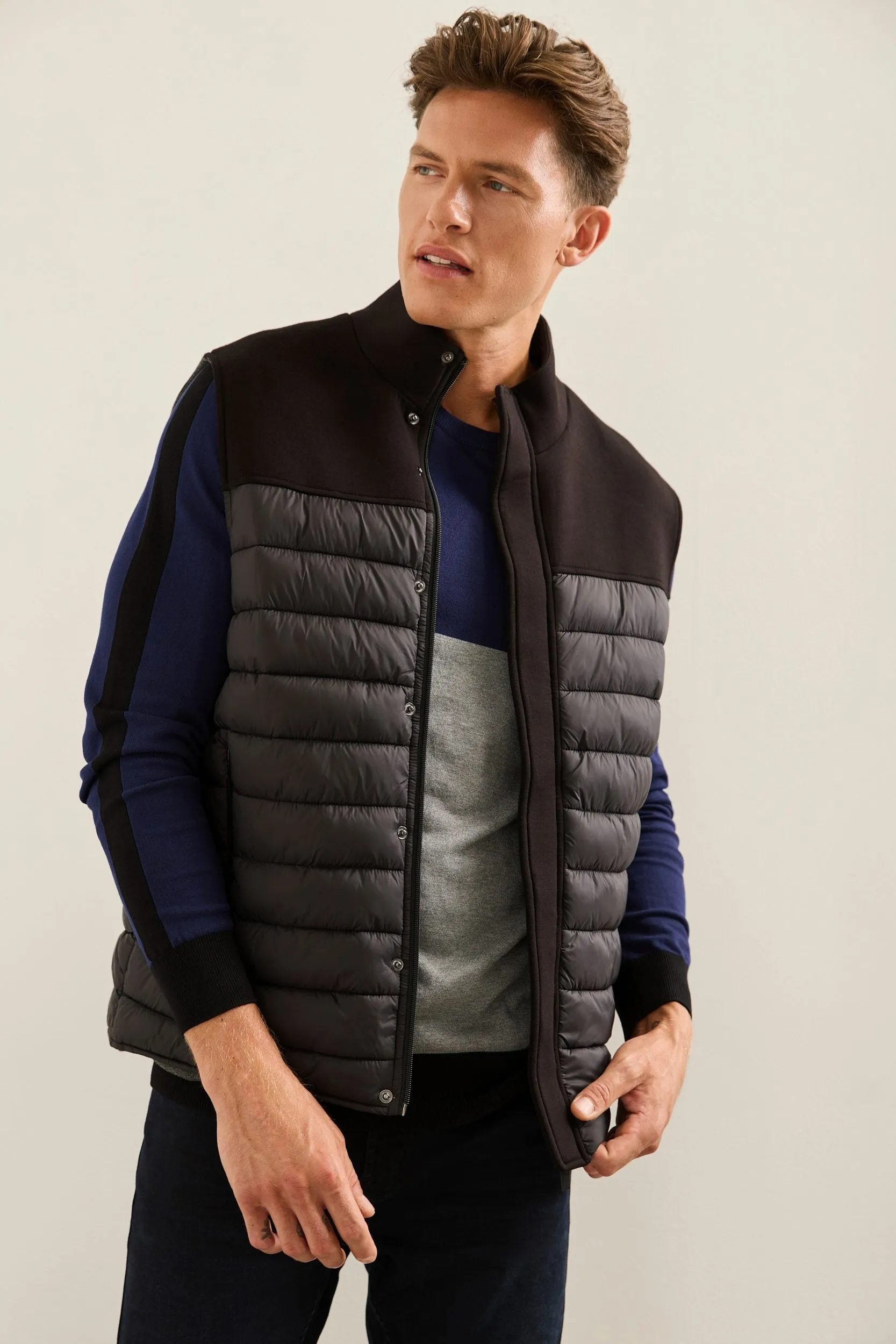Mixed Fabric Quilted Vest sold by Tristan Style product image thumbnail 2