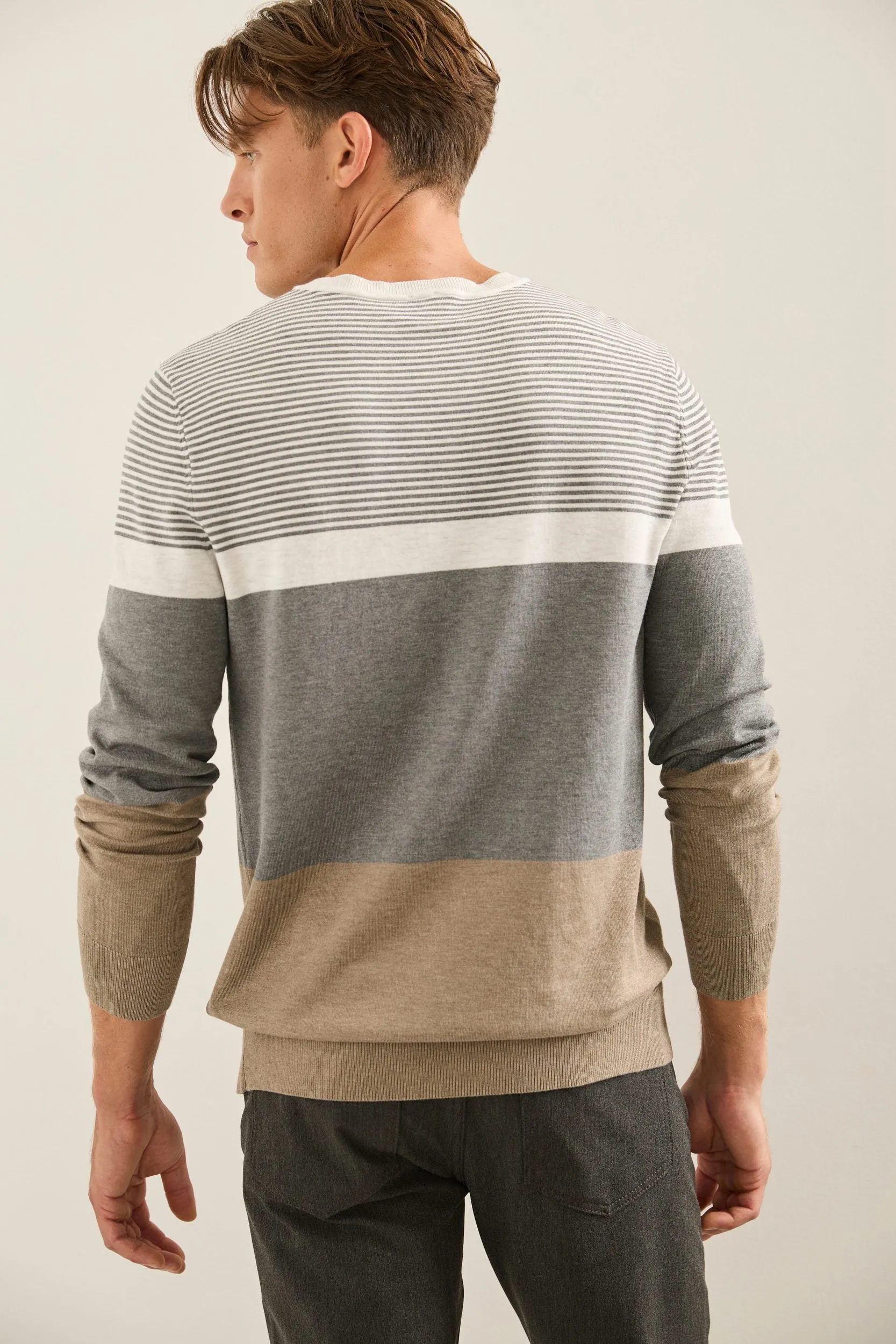 Block Stripe Crew Neck Sweater sold by Tristan Style product image thumbnail 2