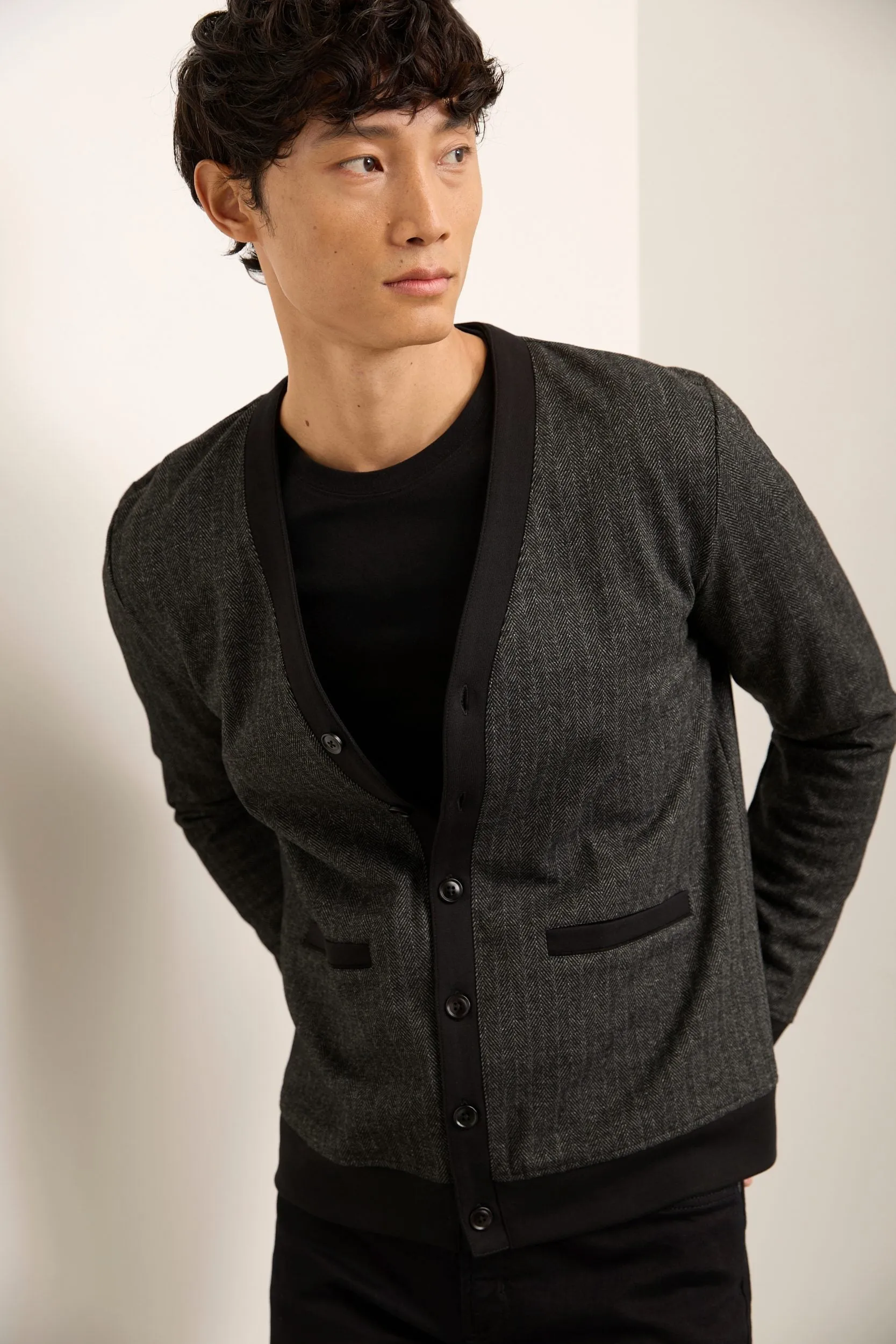 Herringbone Pattern Cardigan sold by Tristan Style