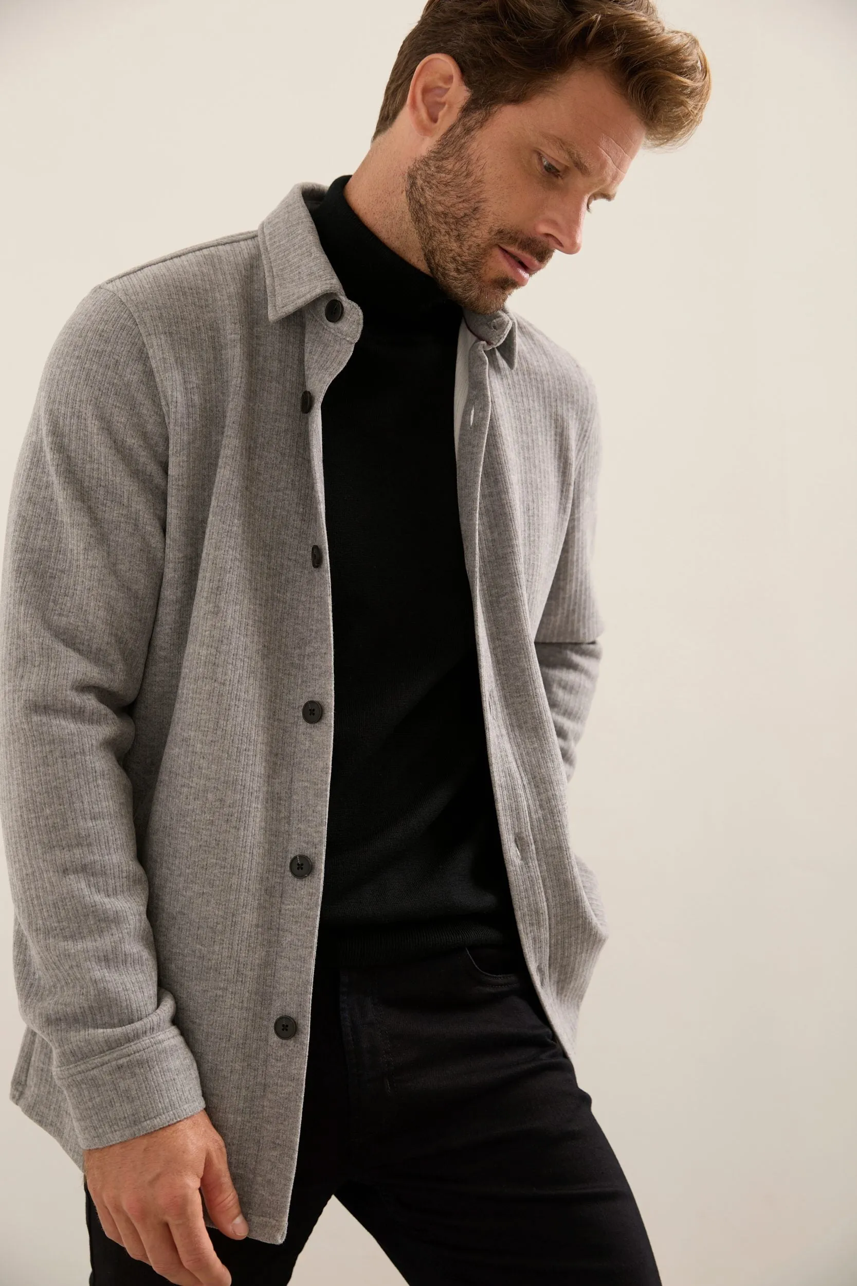 Comfort Fit Overshirt With Hidden Pockets sold by Tristan Style