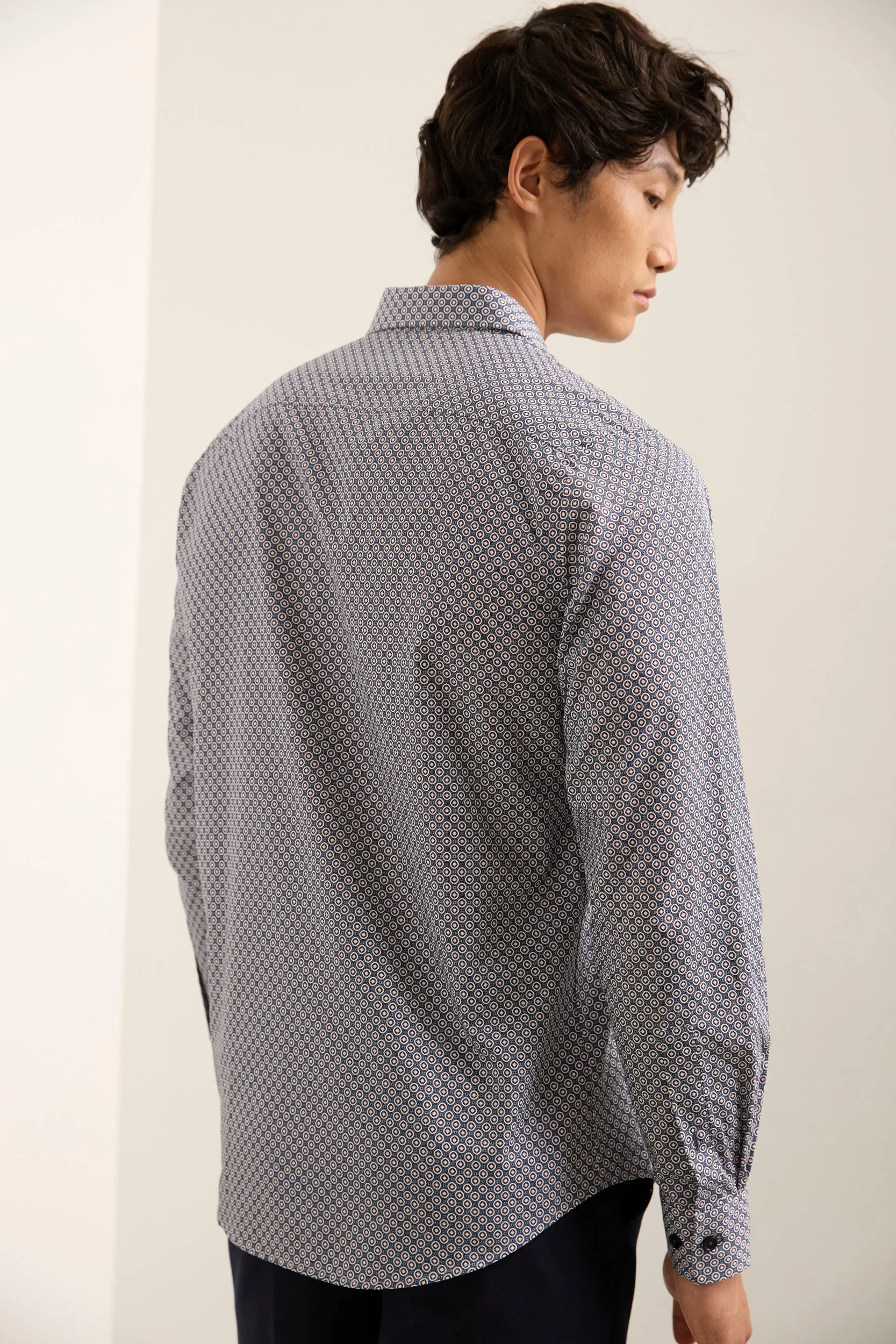 Geo Pattern Print Fitted Shirt sold by Tristan Style product image thumbnail 2