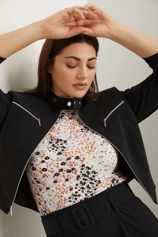 Sport Chic cropped jacket with front zipper sold by Tristan Style