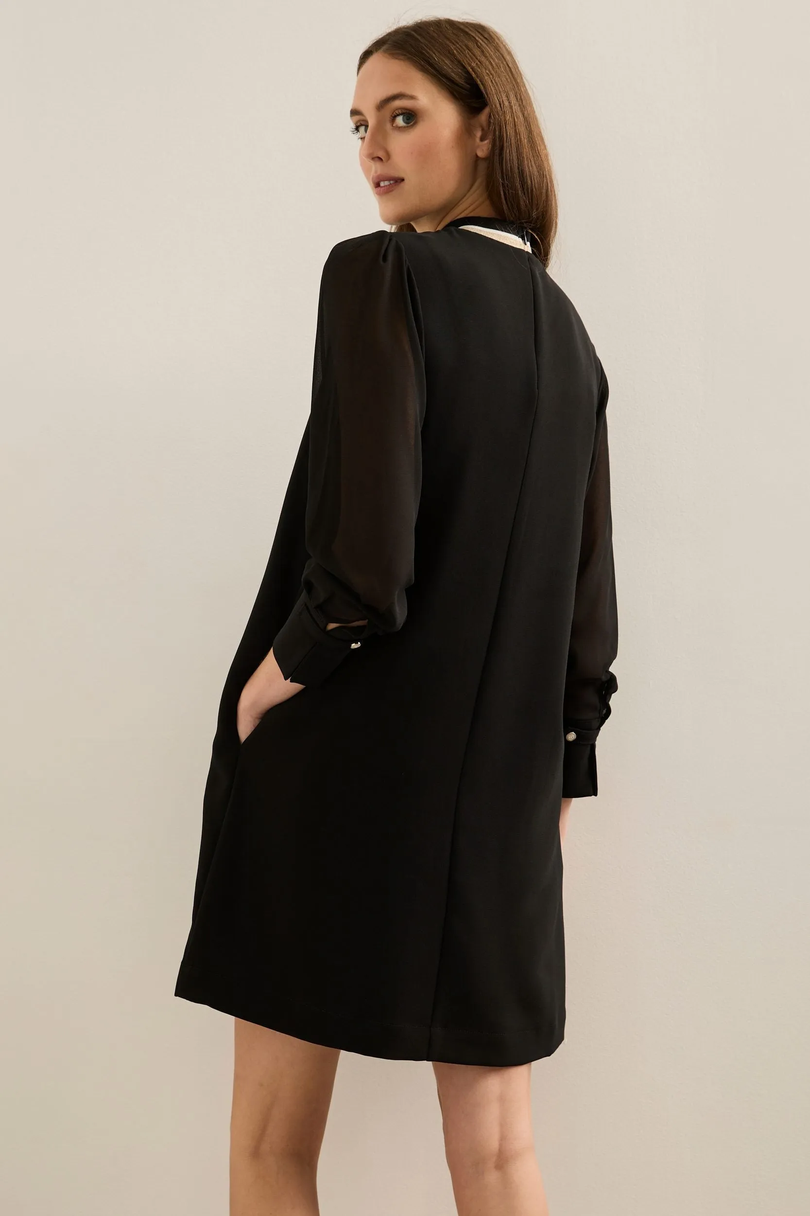 Fluid Dress With Puffy Sleeves sold by Tristan Style product image thumbnail 3