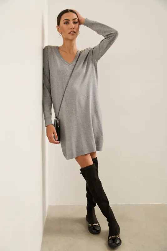 V Neck Knitted Dress With Pleats sold by Tristan Style