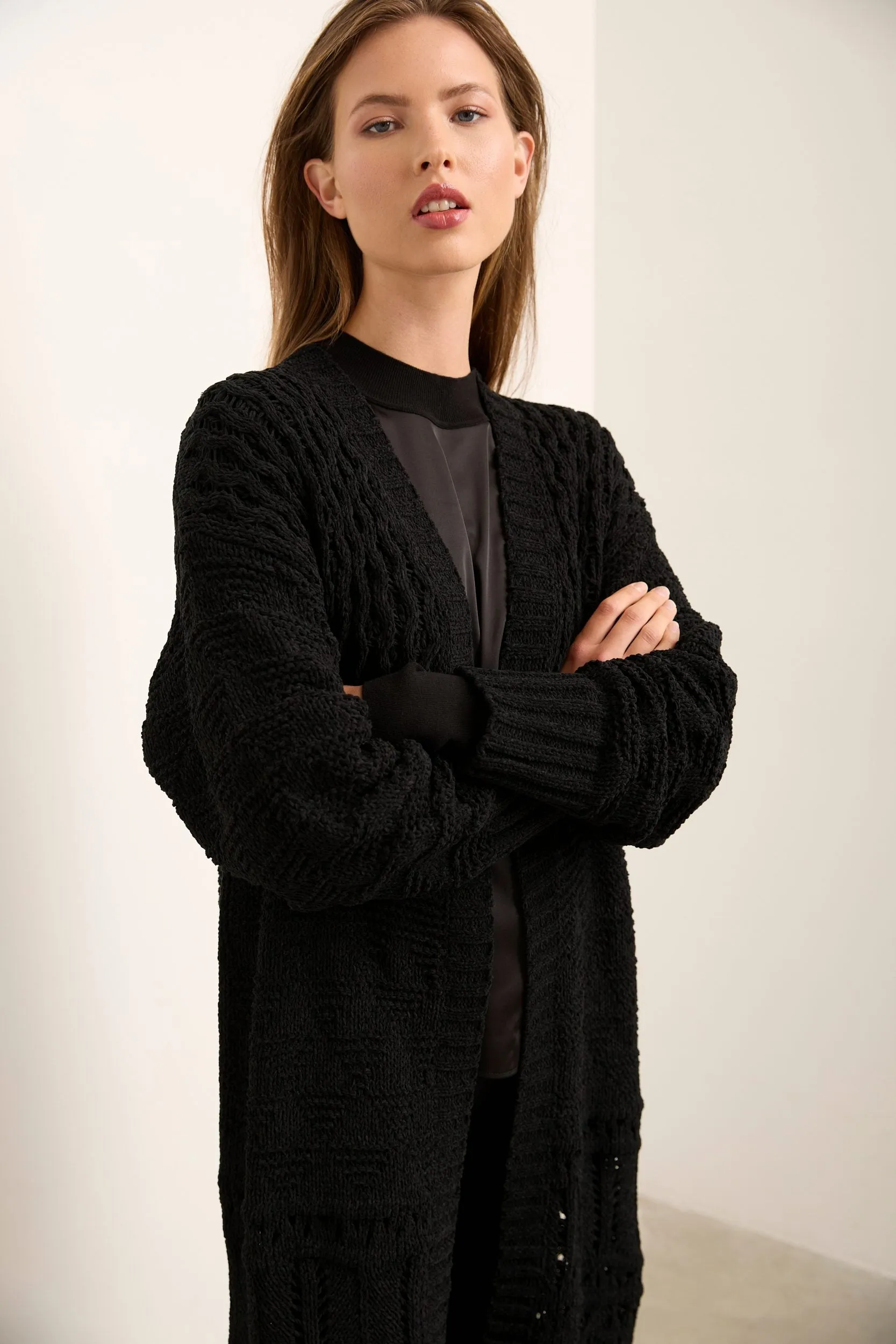 Long Textured Cardigan sold by Tristan Style product image thumbnail 5