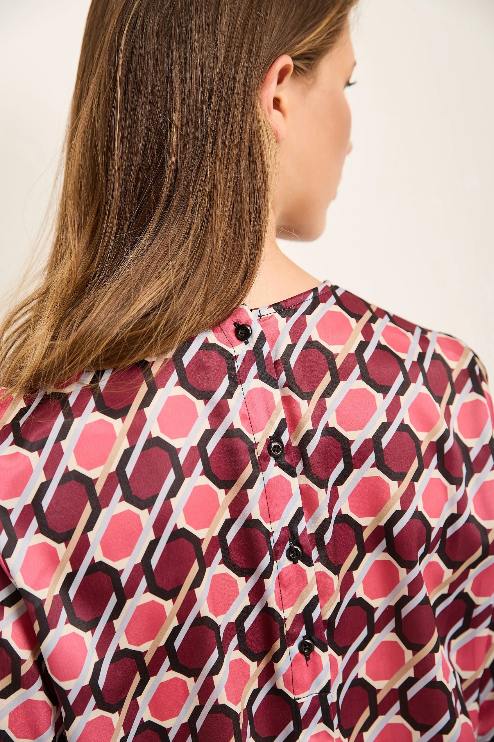 Printed Cropped Blouse With Puffy Sleeves sold by Tristan Style product image thumbnail 3