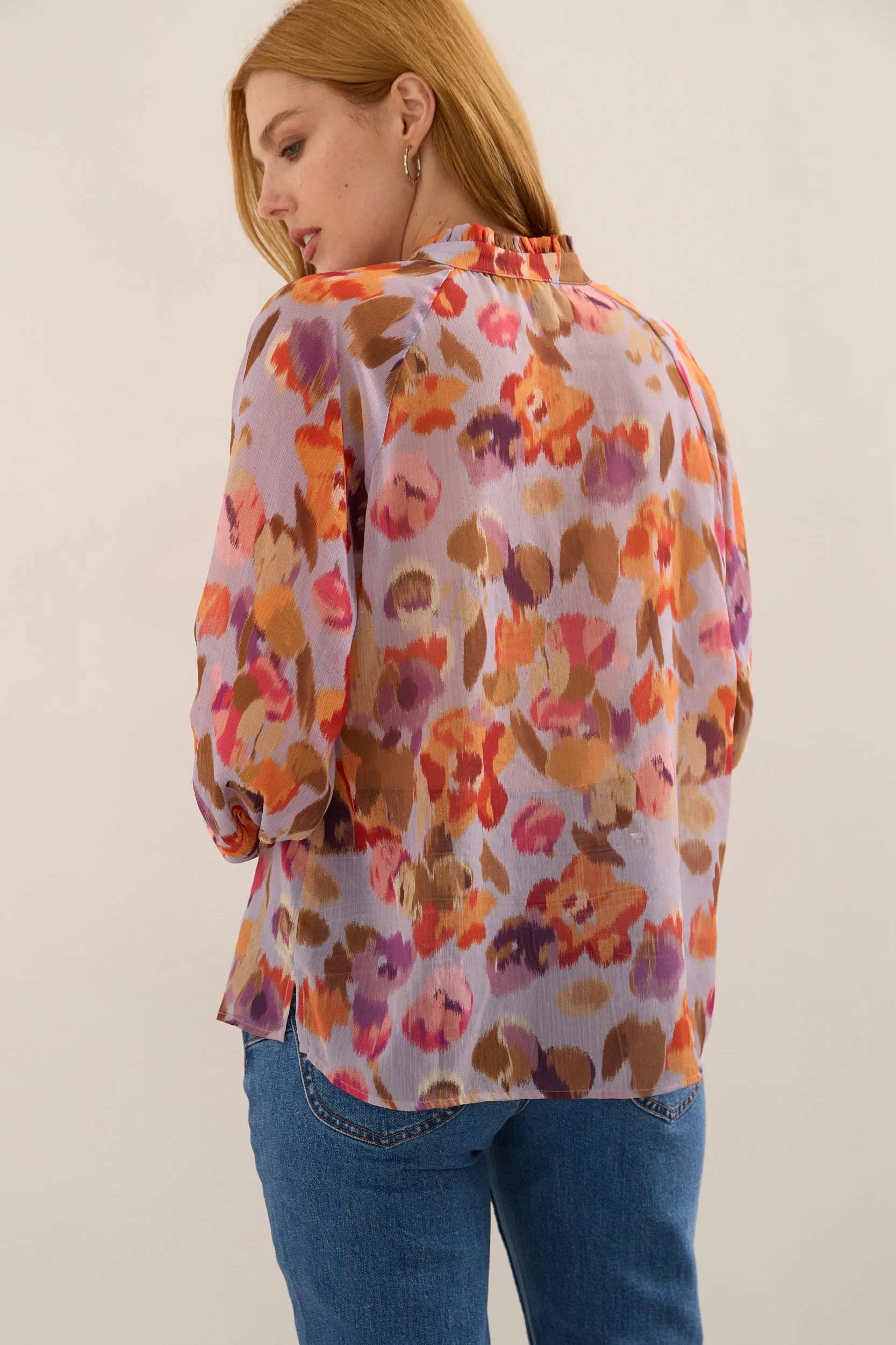 Floral Print Puffy Sleeve Blouse sold by Tristan Style product image thumbnail 2