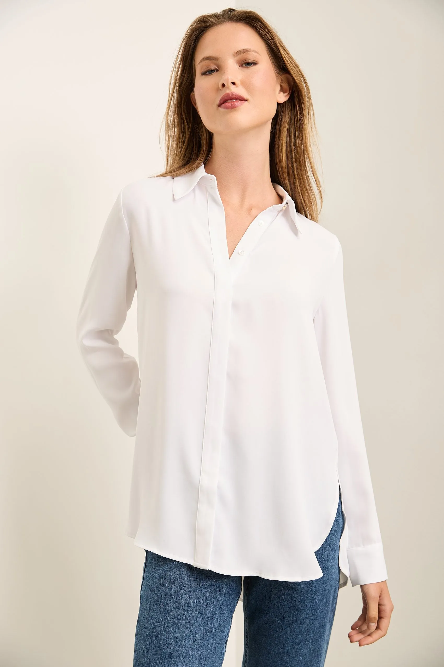 Oversized Blouse With Refined Buttons sold by Tristan Style