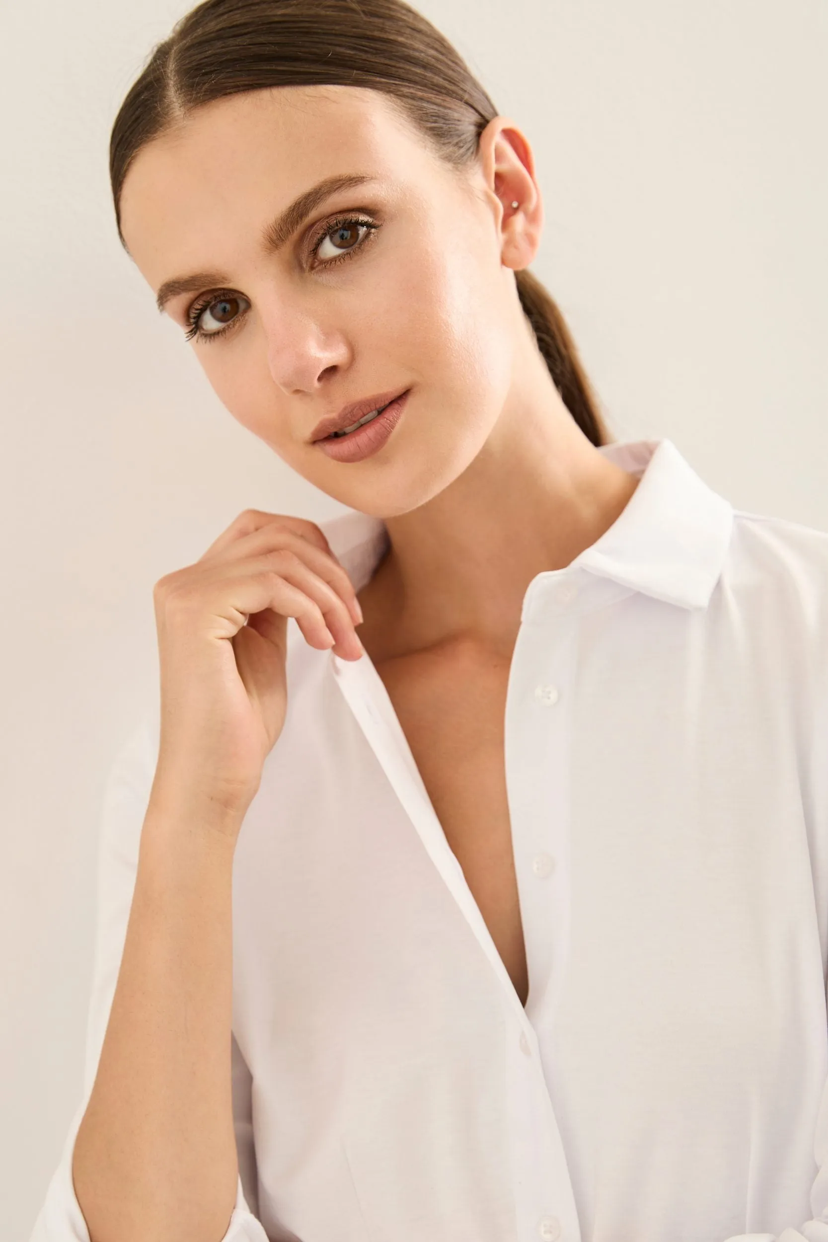 Fitted Mercerized Cotton Jersey Shirt sold by Tristan Style product image thumbnail 2