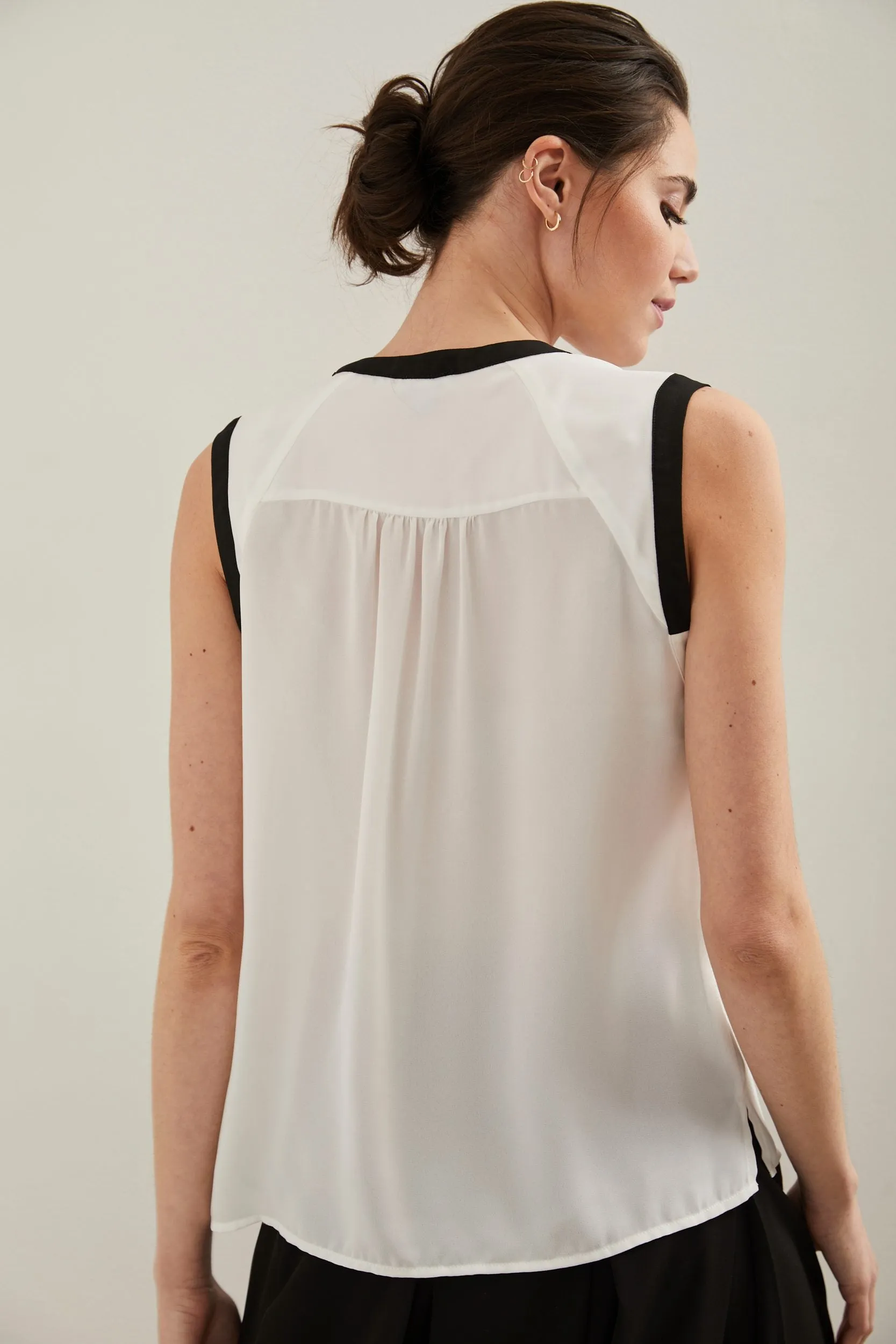 Sleeveless top with contrast detail sold by Tristan Style product image thumbnail 2