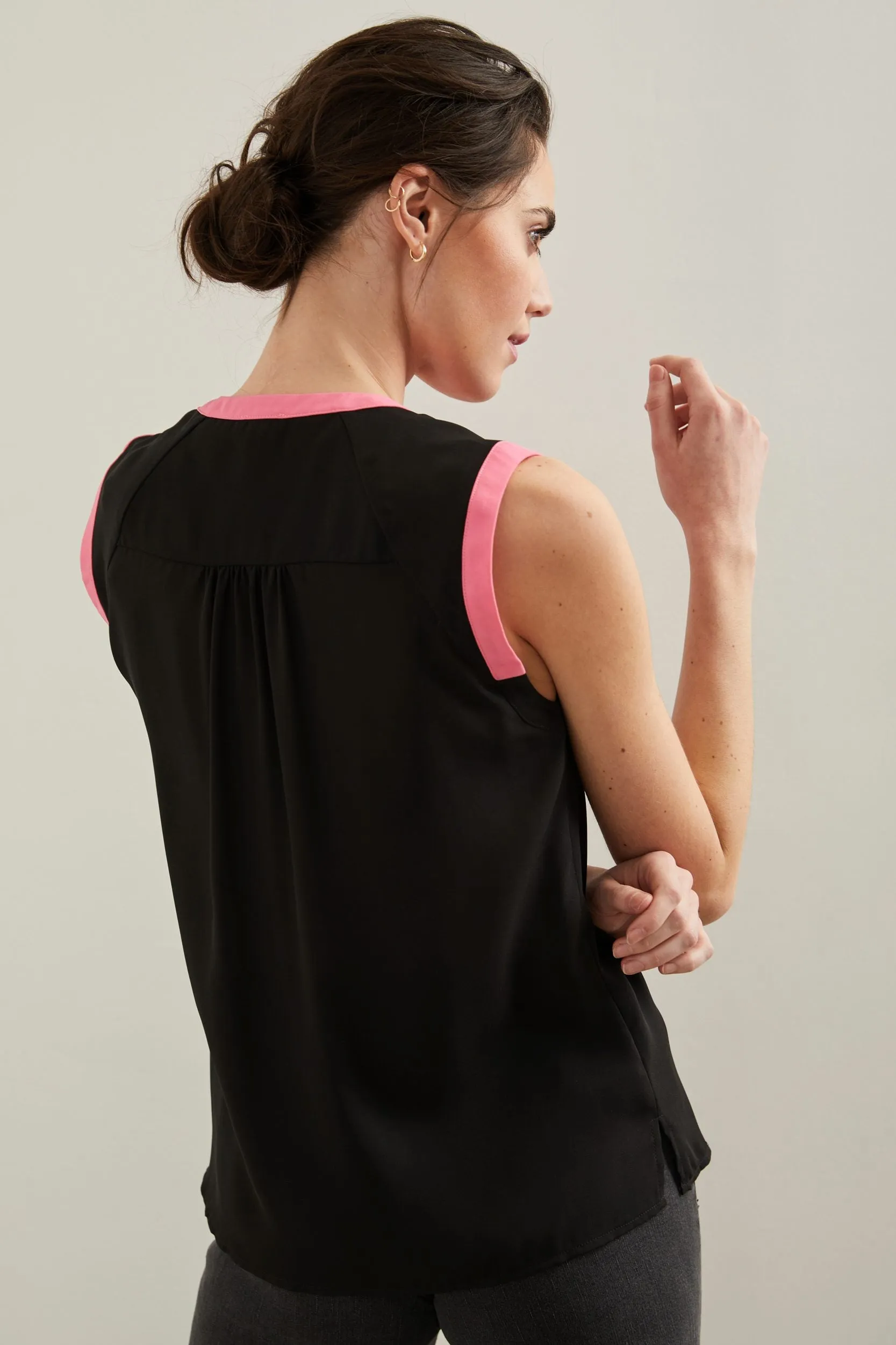 Sleeveless top with contrast detail sold by Tristan Style product image thumbnail 4