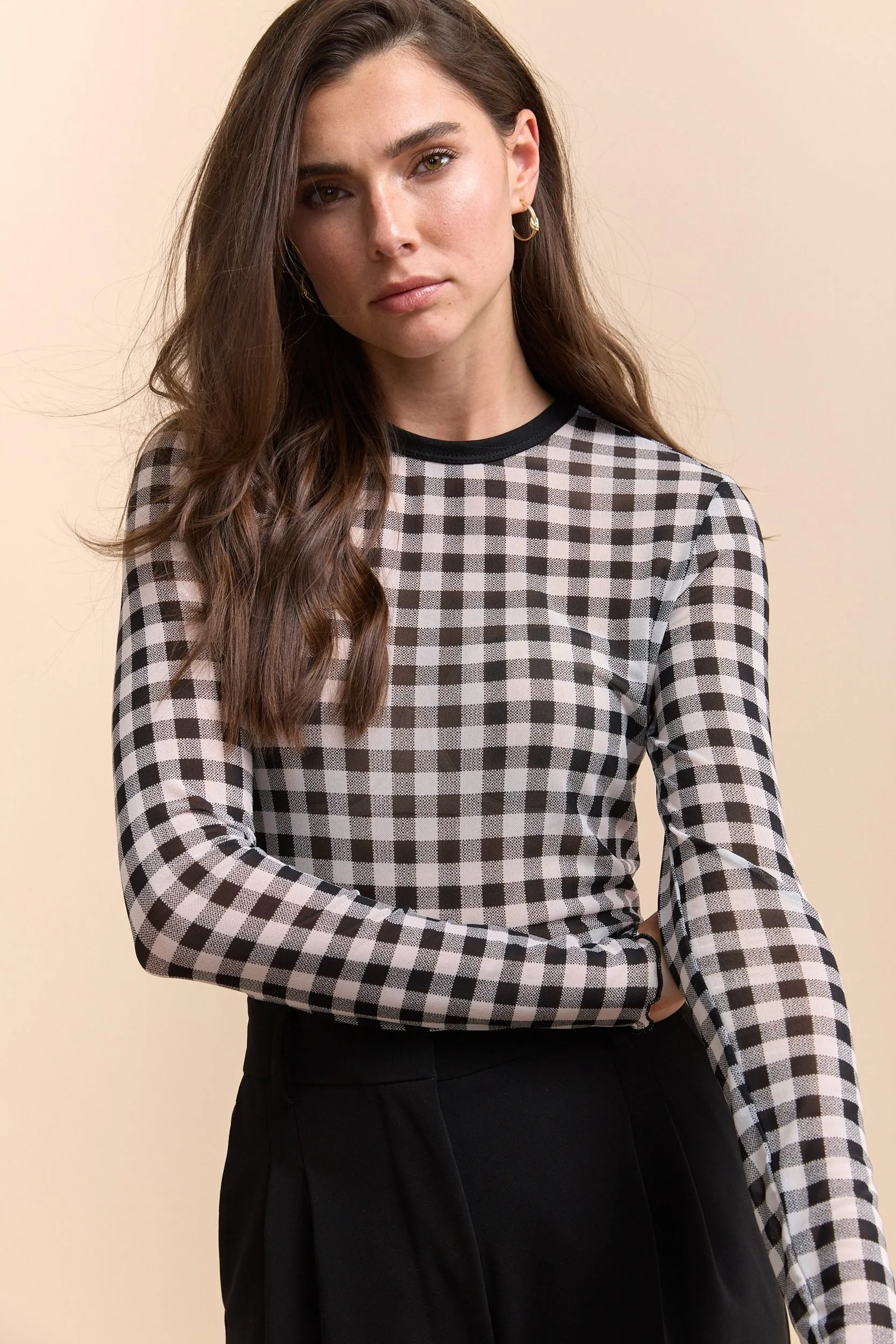 Printed mesh top sold by Tristan Style product image thumbnail 4