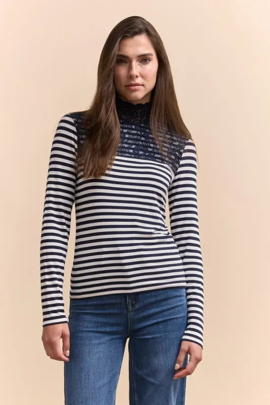 Striped top with lace sold by Tristan Style