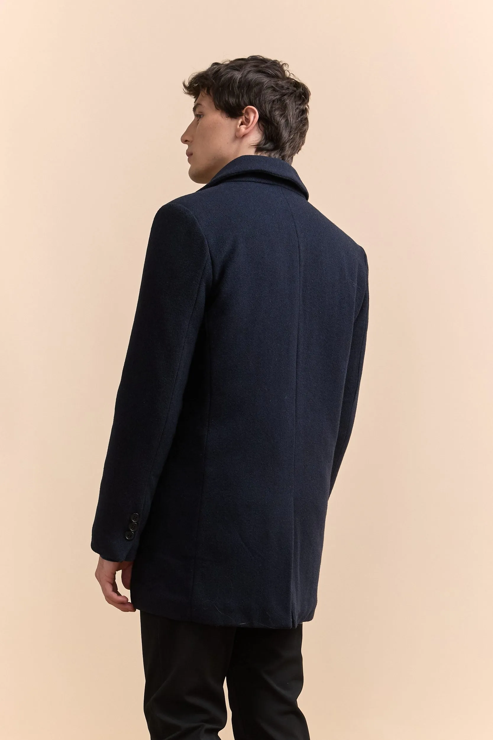 Herringbone coat with removable collar sold by Tristan Style product image thumbnail 2