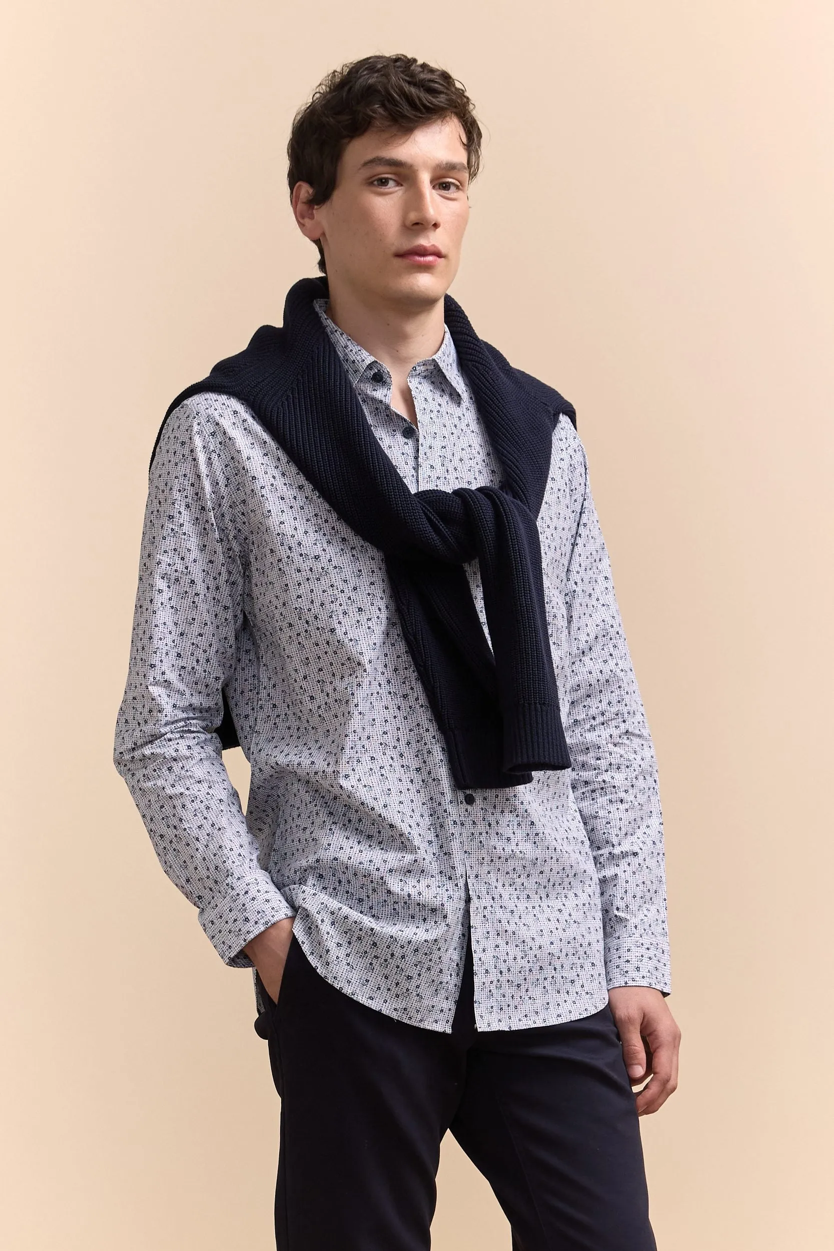 Semi-fitted pattern shirt sold by Tristan Style