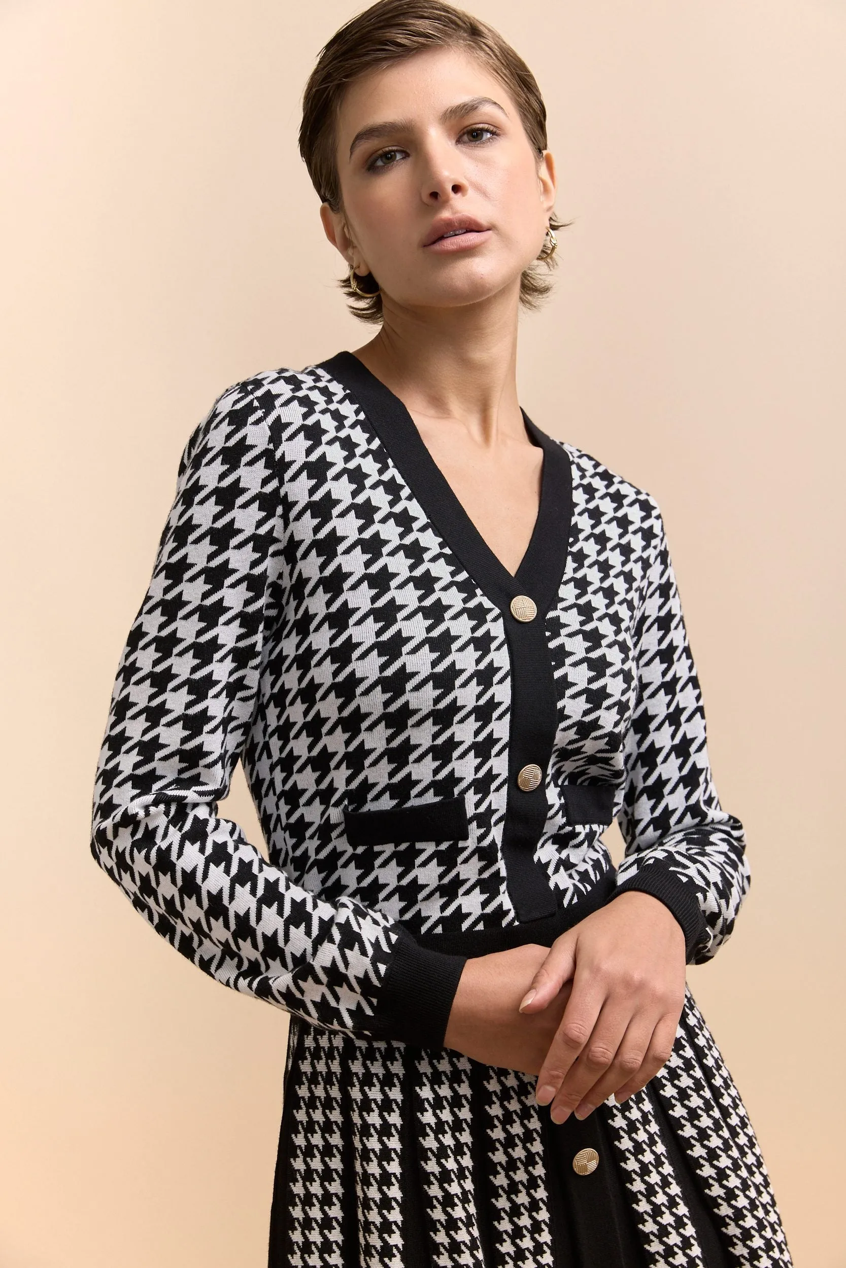 Multi patterns flared jacquard dress sold by Tristan Style product image thumbnail 3