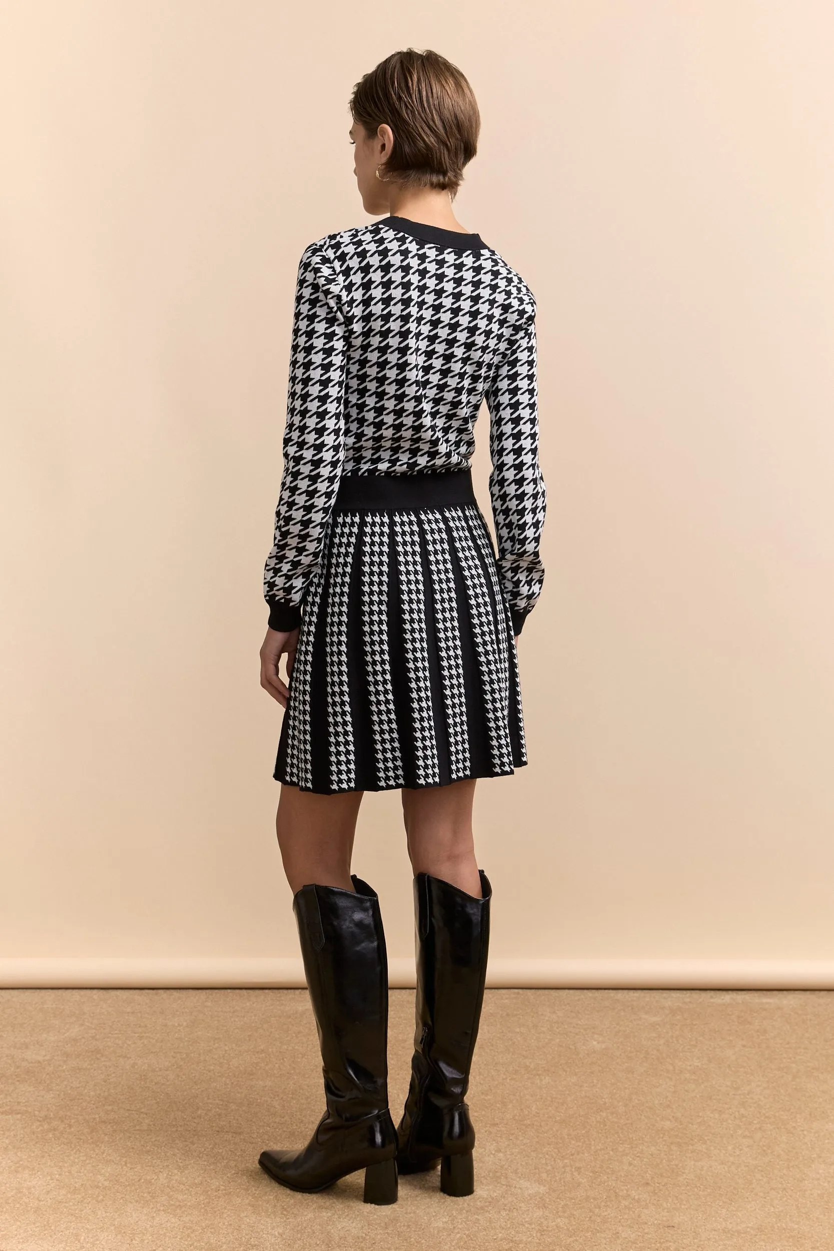 Multi patterns flared jacquard dress sold by Tristan Style product image thumbnail 2