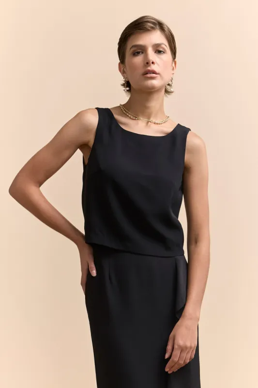 Draped Back Sleeveless Crop Top sold by Tristan Style