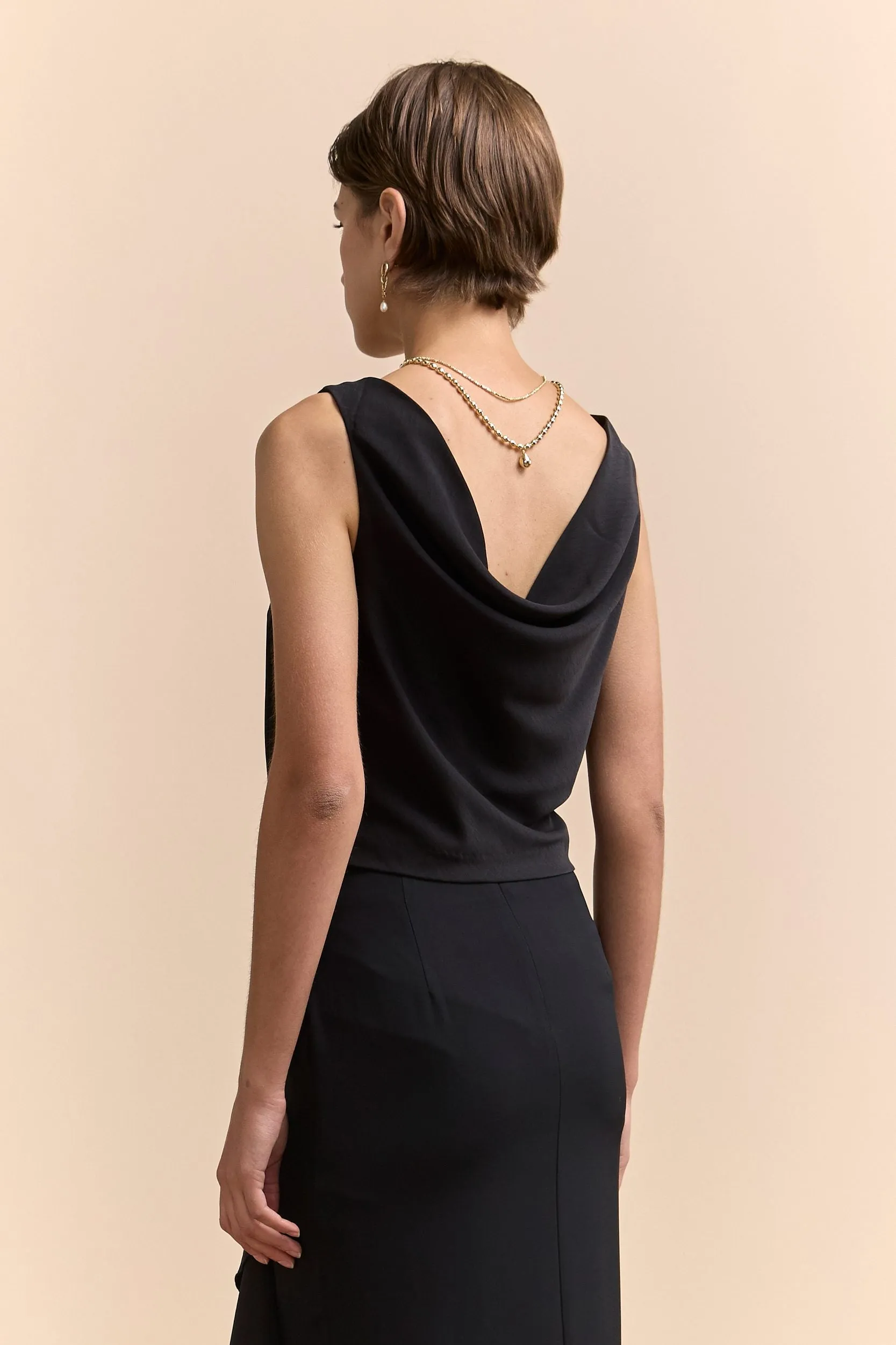 Draped Back Sleeveless Crop Top sold by Tristan Style product image thumbnail 2