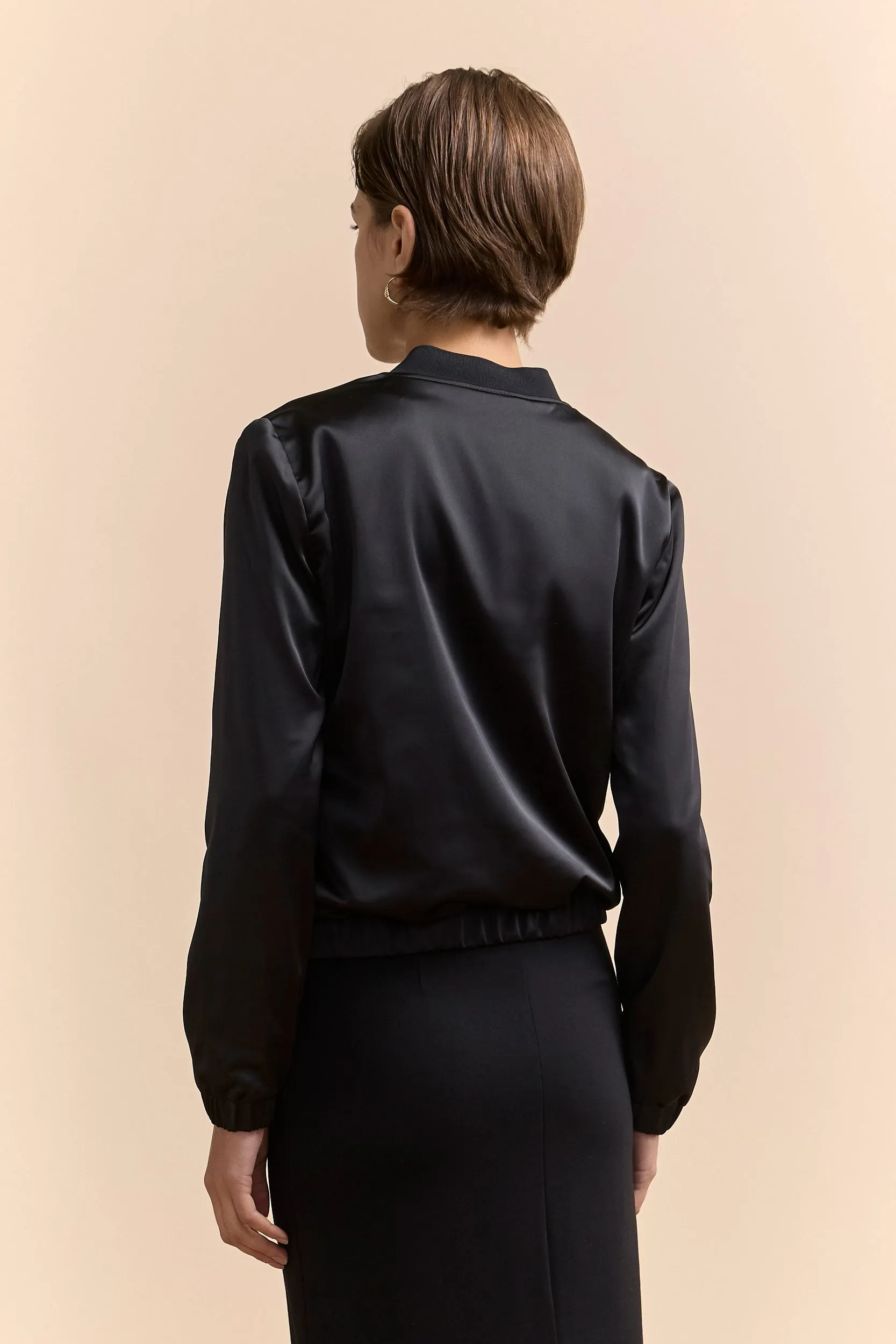 Satin bomber jacket sold by Tristan Style product image thumbnail 2