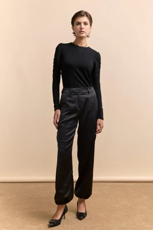 Satin cargo pant sold by Tristan Style