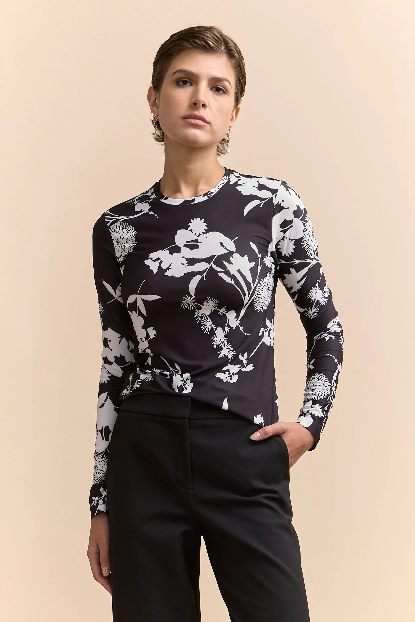 Printed long sleeve top sold by Tristan Style