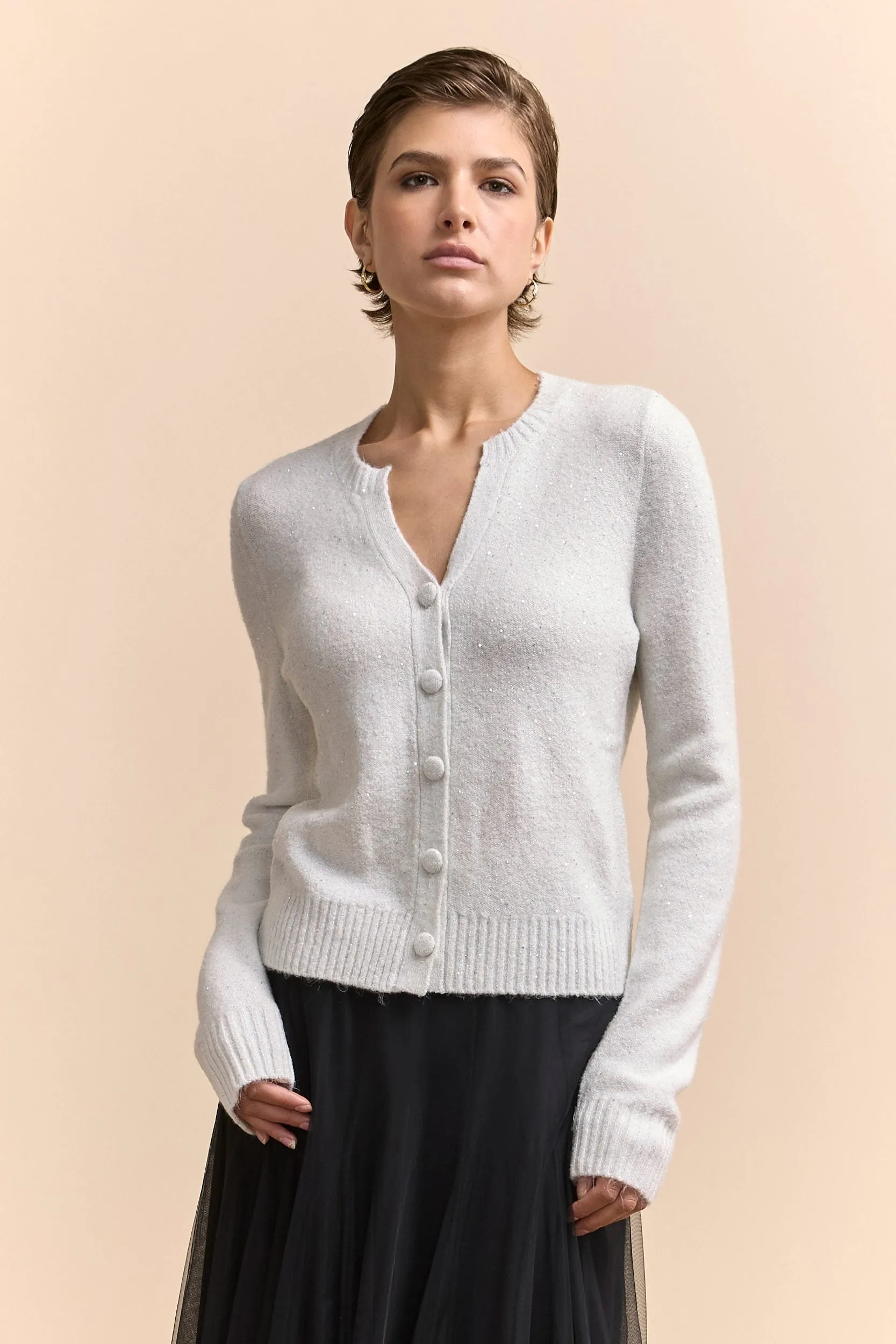 Textured Knit Buttoned Cardigan sold by Tristan Style