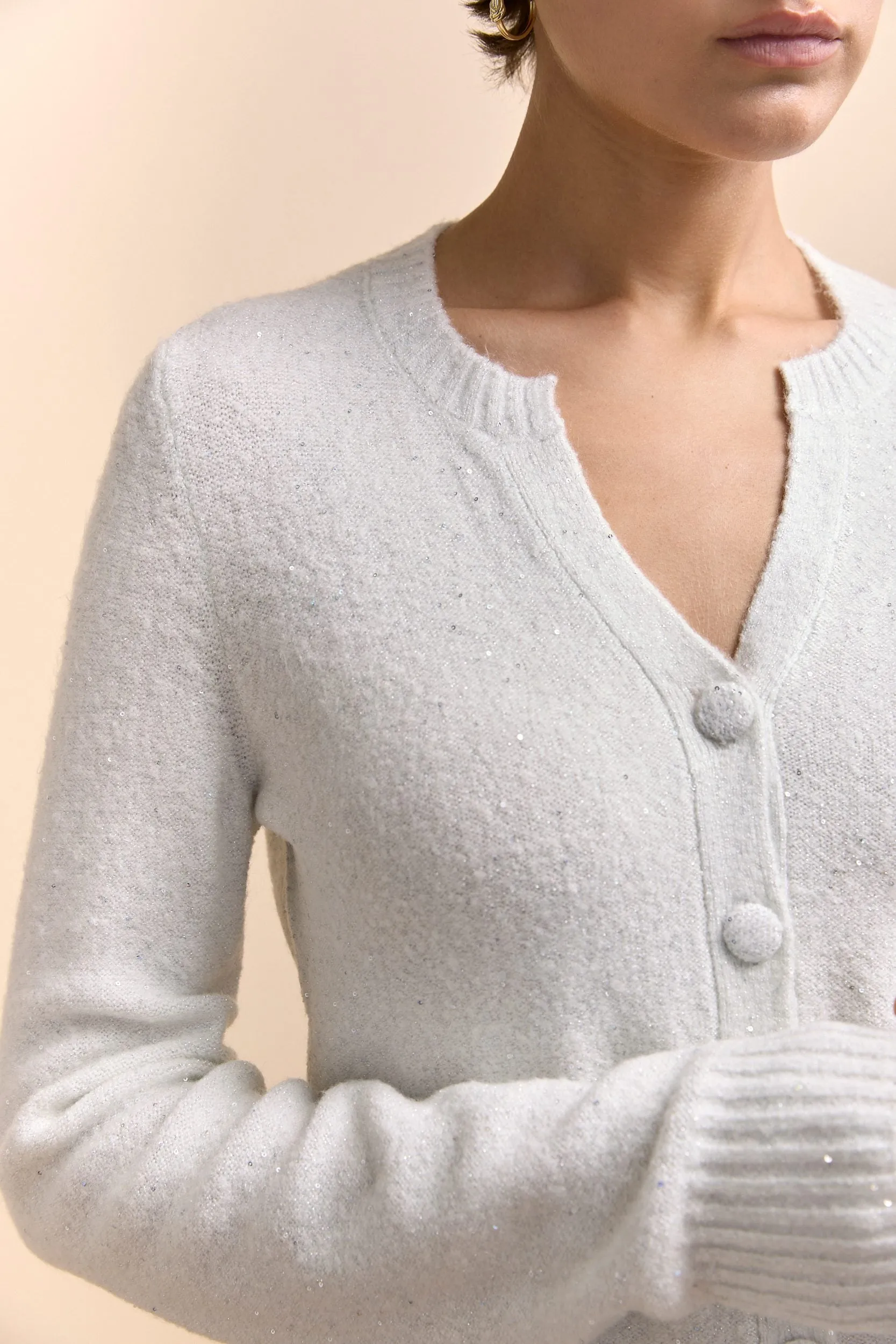 Textured Knit Buttoned Cardigan sold by Tristan Style product image thumbnail 4