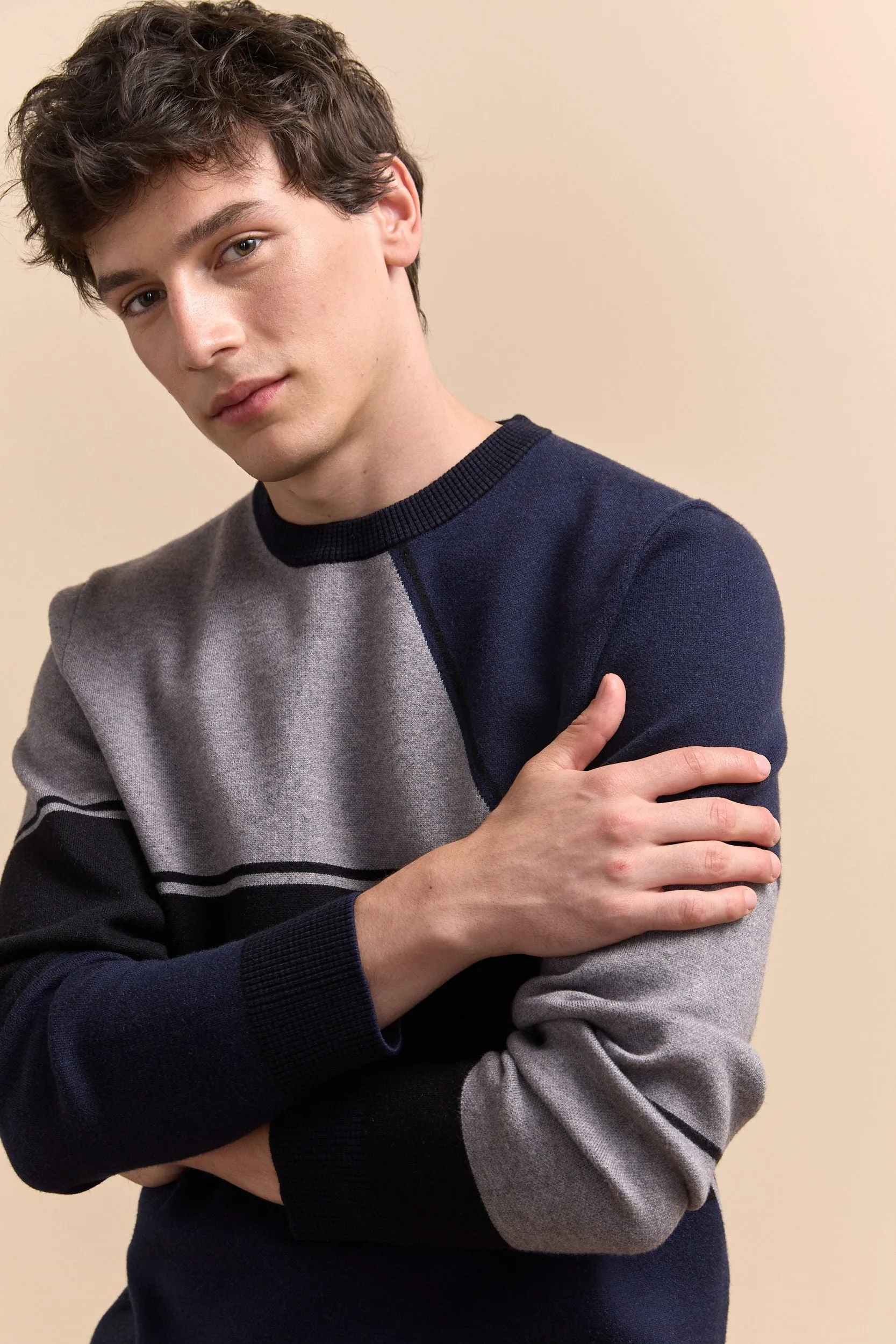 Blocking crew sweater sold by Tristan Style product image thumbnail 3