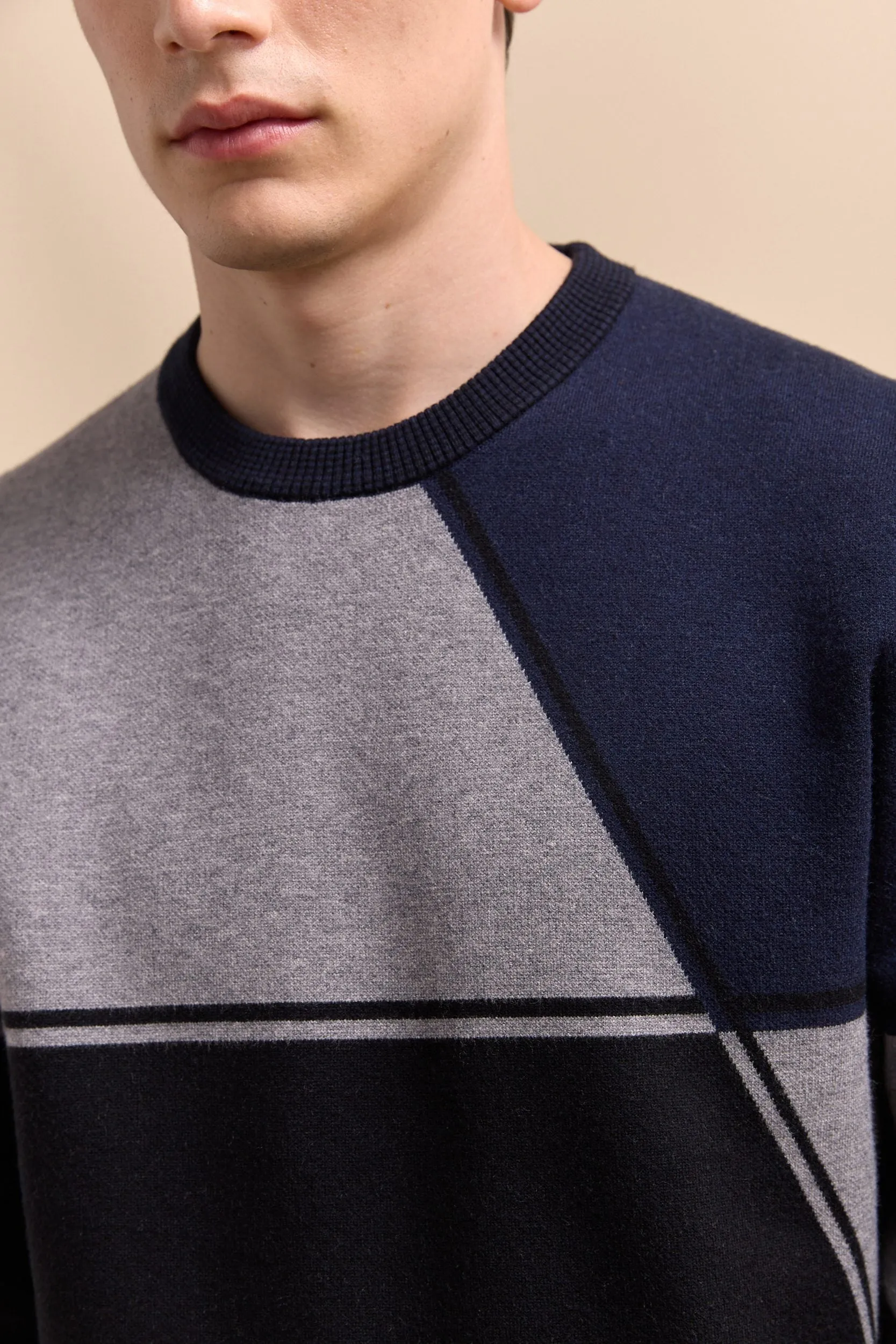 Blocking crew sweater sold by Tristan Style product image thumbnail 4