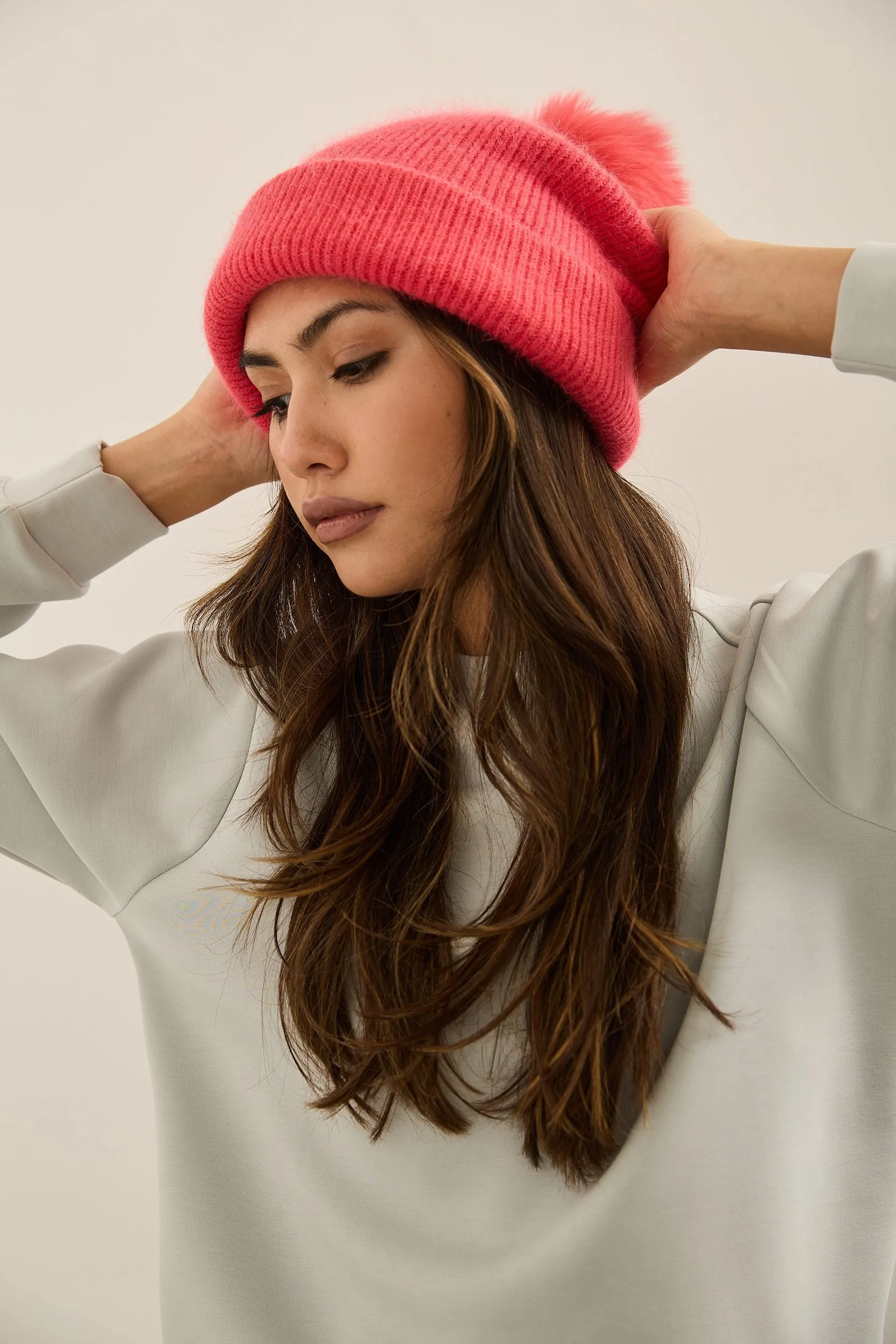 Angora melange beanie with rem sold by Tristan Style product image thumbnail 3
