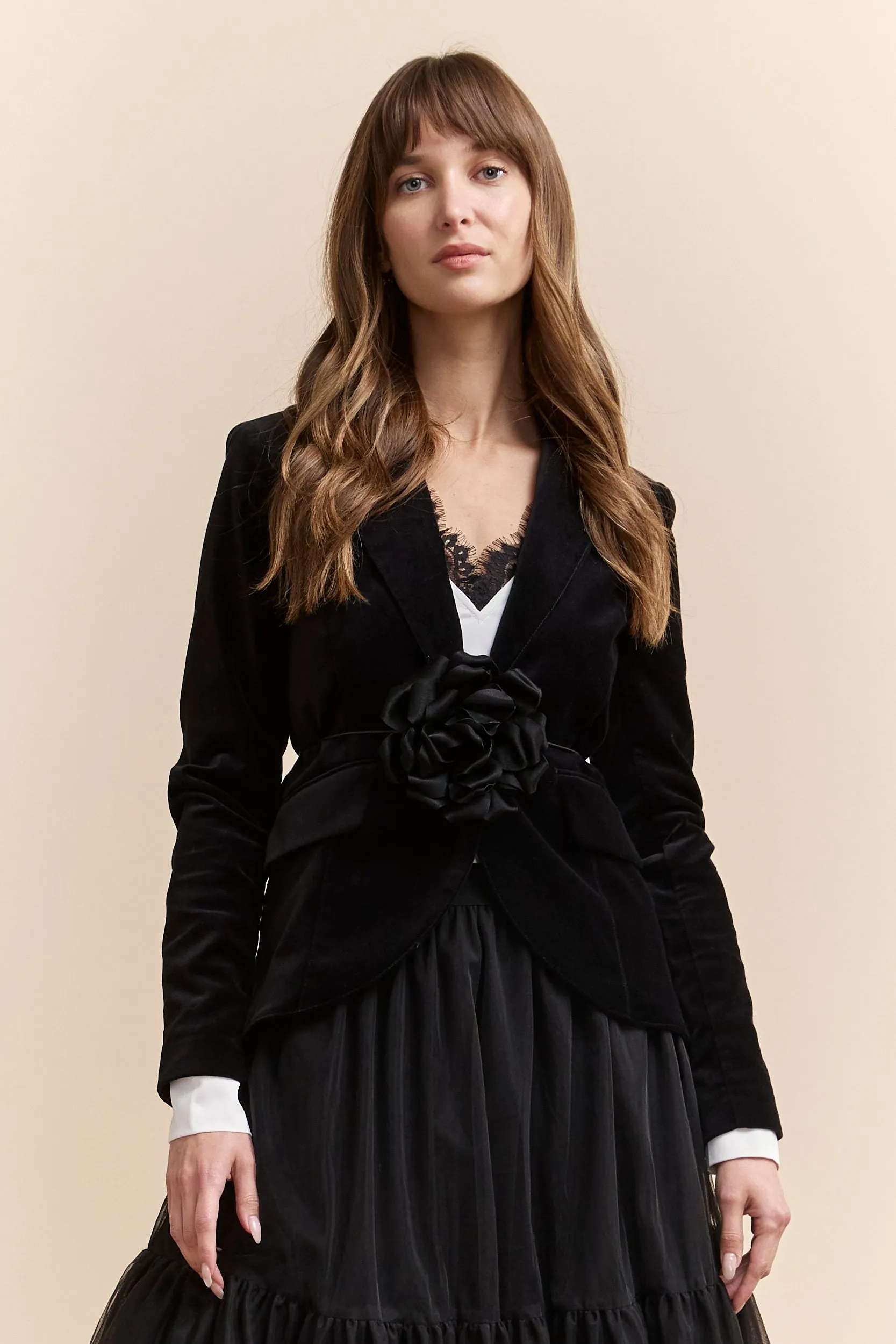 Velvet jean fitted blazer sold by Tristan Style