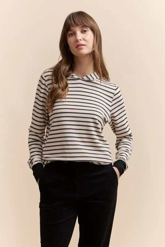 Hooded sweatshirt with stripes sold by Tristan Style