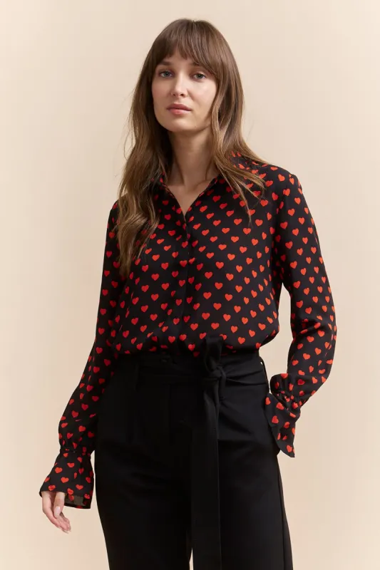 Fluid heart print shirt sold by Tristan Style