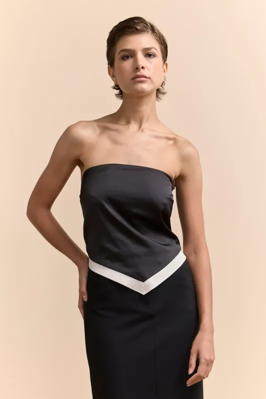 Scarf top with ruching sold by Tristan Style