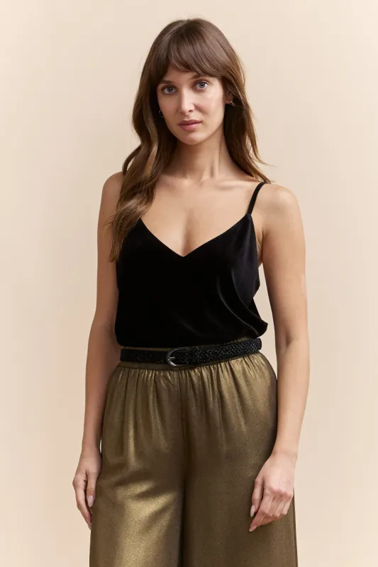 Velvet sleeveless top sold by Tristan Style