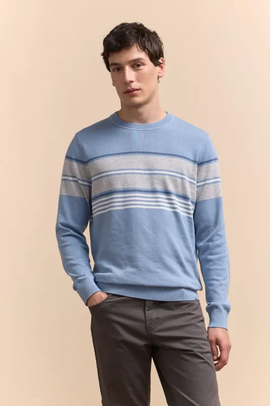 Stripes blocking sweater sold by Tristan Style